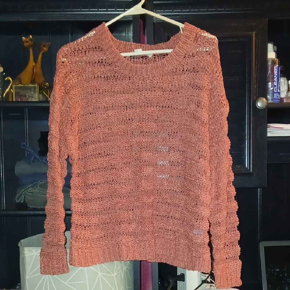 Forever 21 Women's Open-Knit Sweater - Rust